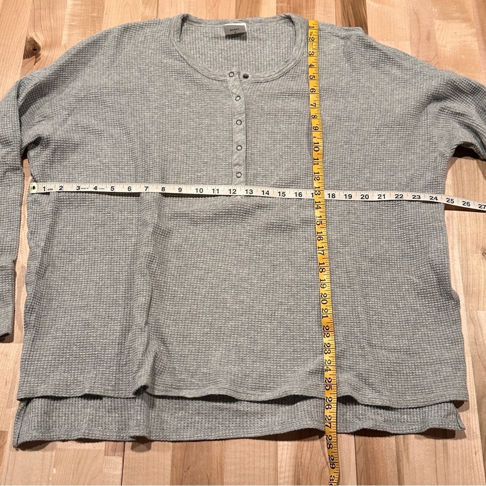 Aerie Gray Waffle Knit Top with thumb holes